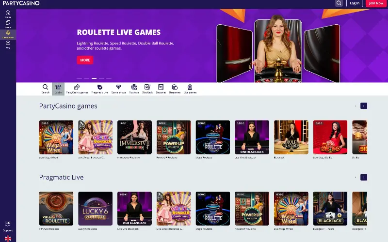 Ігри-в-прямому-ефірі-partycasino